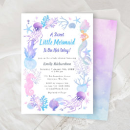 Een zoete kleine zeemeermin pastel baby girl showe kaart