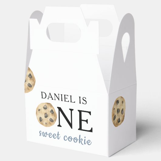 Een zoete koekje en melk eerste verjaardag bedankdoosjes (Geopend)