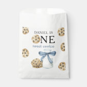 Een zoete koekje en melk eerste verjaardag bedankzakje (Voorkant)