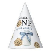 Een zoete koekje en melk eerste verjaardag feesthoedjes (Voorkant)