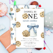 Een zoete koekje en melk eerste verjaardag kaart