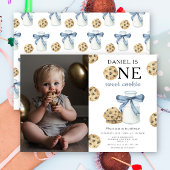 Een zoete koekje en melk eerste verjaardag kaart