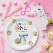 Een zoete koekje en melk eerste verjaardag papieren bordje (Feest)