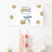 Een zoete koekje en melk eerste verjaardag spandoek (Insitu)