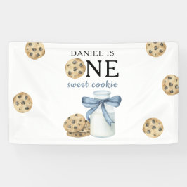 Een zoete koekje en melk eerste verjaardag spandoek