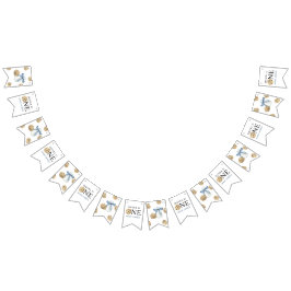 Een zoete koekje en melk eerste verjaardag vlaggetjes