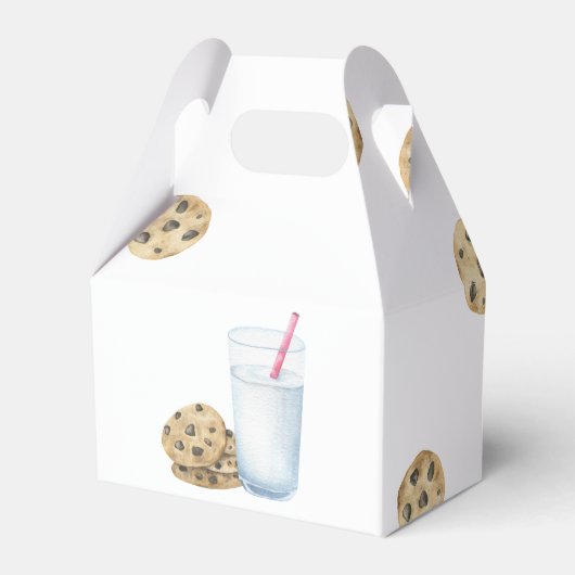 Een zoete koekje en melk meisje eerste verjaardag bedankdoosjes (Achterkant)