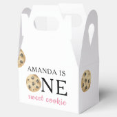 Een zoete koekje en melk meisje eerste verjaardag bedankdoosjes (Geopend)