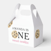 Een zoete koekje en melk meisje eerste verjaardag bedankdoosjes (Voorkant Zijde)