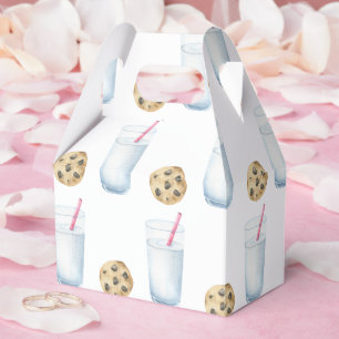 Een zoete koekje en melk meisje eerste verjaardag bedankdoosjes