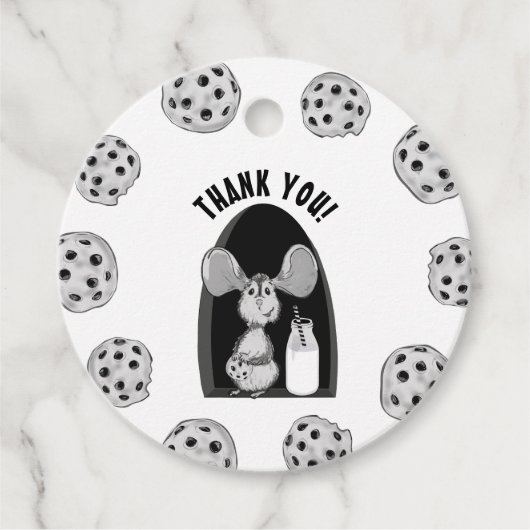 Een zoete koekje en melk verjaardag bedankjes labels (Voorkant)