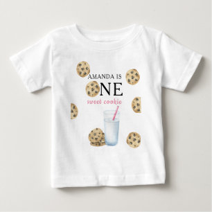 Een zoete koekjes & melk meisje eerste verjaardag