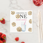 Een zoete koekjes & melk meisje eerste verjaardag servet (Insitu)
