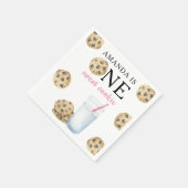 Een zoete koekjes & melk meisje eerste verjaardag servet (Hoek)