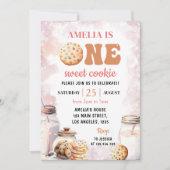 Een zoete koekjesmelk en koekjes eerste verjaardag kaart (Voorkant)