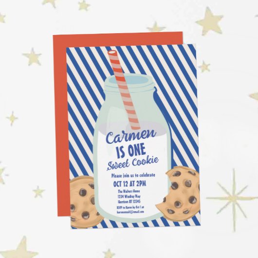 Een zoete melk en koekje jongens eerste verjaardag kaart