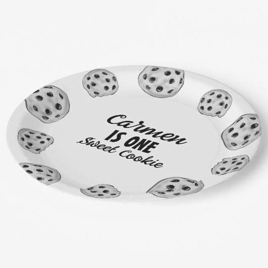 Een zoete melk en koekje verjaardag papieren bordje (Gekanteld)