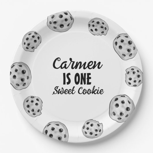 Een zoete melk en koekje verjaardag papieren bordje (Voorkant)