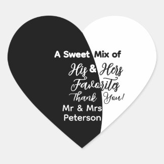 Een zoete mix van zijn haar favoriete trouwgeschen hart sticker