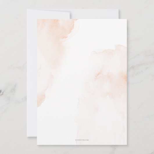 Eén zoete peach eerste verjaardag kaart (Achterkant)