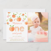 Eén zoete peach eerste verjaardag kaart (Voorkant)
