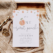 Een zoete perzik Eerste Verjaardag Uitnodiging Boh