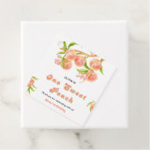 Een zoete perzik fruit 1e verjaardag Dank u Bedankjes Labels (In situ)