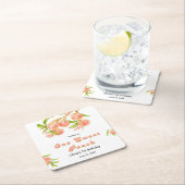 Een zoete perzik fruit 1e verjaardag kartonnen onderzetters (Insitu)