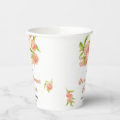 Een zoete perzik fruit 1e verjaardag papieren bekers (Links)