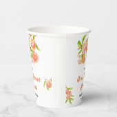 Een zoete perzik fruit 1e verjaardag papieren bekers (Rechts)