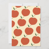 Eén Zoete Perzik- Golvende Retro Perzik 1e Verjaar Kaart (Achterkant)