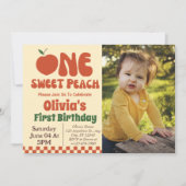 Een zoete perzik- Retro perzik 1e verjaardag foto Kaart (Voorkant)