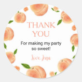 Een zoete perzik Sticker labels verjaardag (Voorkant)