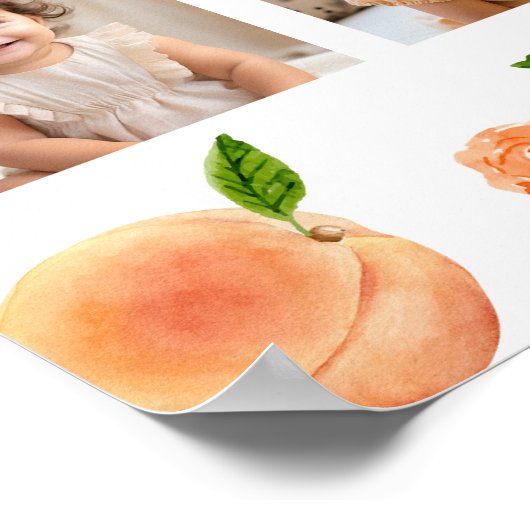 Een zoete perzik Verjaardag 12 Foto Mijlpaal Poste Poster (Hoek)