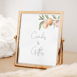 Een zoete perzik verjaardagskaarten en geschenken poster