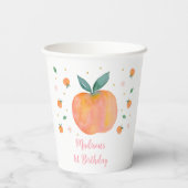 Een zoete perzik verjaardagspapier kopjes papieren bekers (Achterkant)