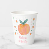 Een zoete perzik verjaardagspapier kopjes papieren bekers (Voorkant)
