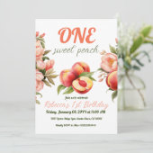 EEN zoete perzik zomer bloemen 1e verjaardag Kaart (Staand voorkant)