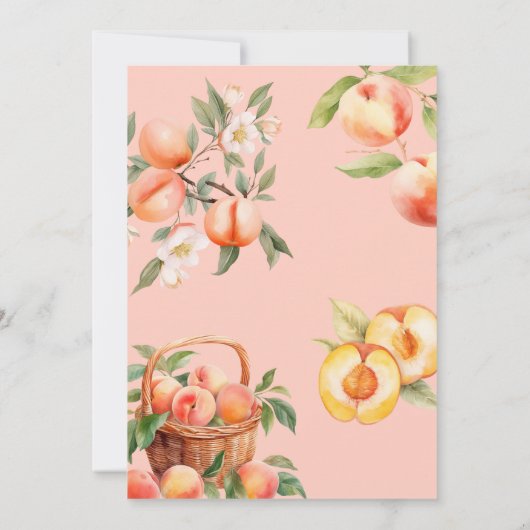 Een zoete perzik zomerfruit eerste verjaardag kaart (Achterkant)