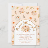 Een zoete pompoen is onderweg naar het baby shower kaart (Voorkant)