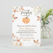 Een zoete Pompoen is op komst baby shower uitnodig Kaart (Staand voorkant)