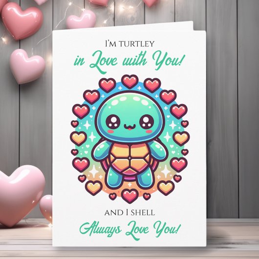 Een zoete schildpad Valentijnsdag Kaart