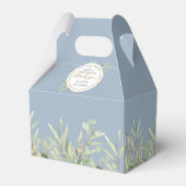 Een zoete start Goud Stof Blauw Groene Huwelijk Bedankdoosjes (Achterkant)
