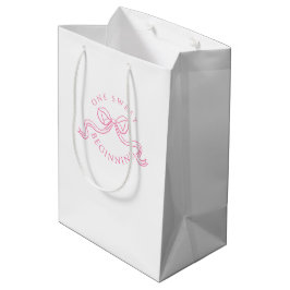 Eén Zoete Start | Roze en Witte Trouwgunst Medium Cadeauzakje