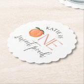 Eén zoete strand 1e verjaardag kartonnen onderzetters (Gekanteld)