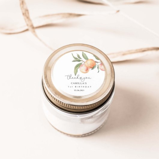 Eén zoete strand 1e verjaardag ronde sticker