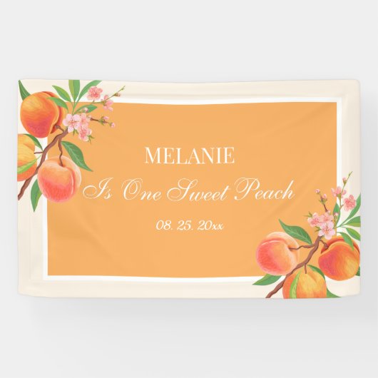 Eén zoete strand 1e verjaardag spandoek (Horizontaal)