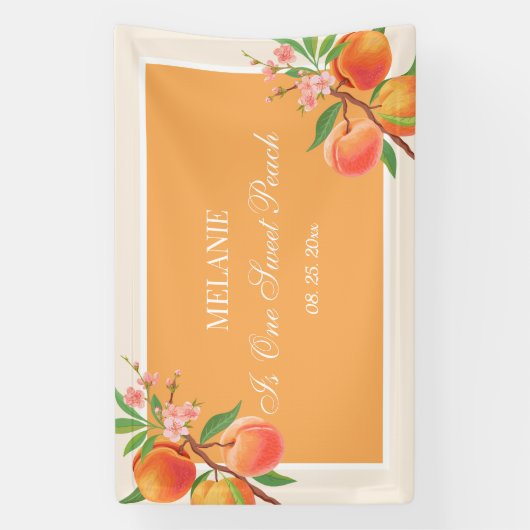 Eén zoete strand 1e verjaardag spandoek (Verticaal)