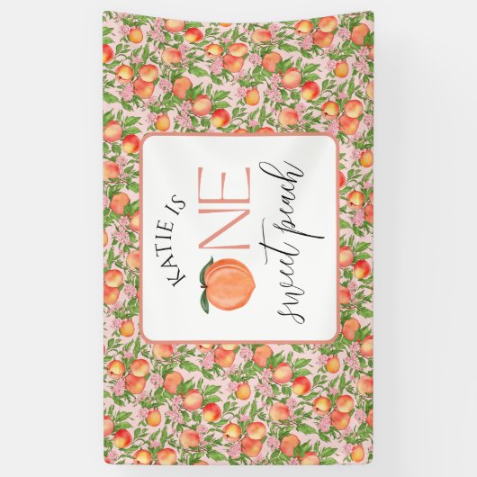 Eén zoete strand 1e verjaardag spandoek (Verticaal)