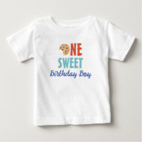 Eén zoete verjaardag jongen cookie T-shirt
